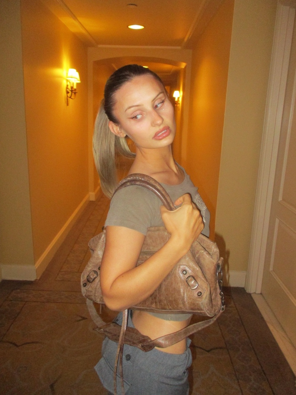 Authentic Balenciaga twiggy bag in brown color